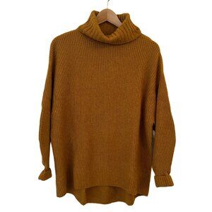 & Other Stories Shaker‎ Knit Tunic Turtleneck Sweater XS Burnt Orange Wool Blend